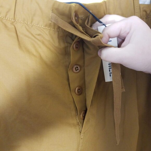 Alex Mill Mens XXL Golden Khaki Pull On Pant Tech Nylon Button Fly New - Picture 4 of 11